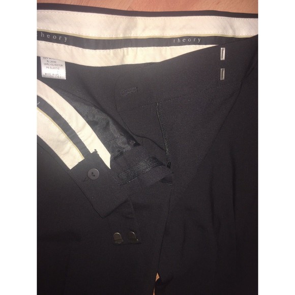 Lot of 3! Theory Women's Mid Rise Straight Leg Trousers Pants Black Size 4 6 ga. - Picture 6 of 12